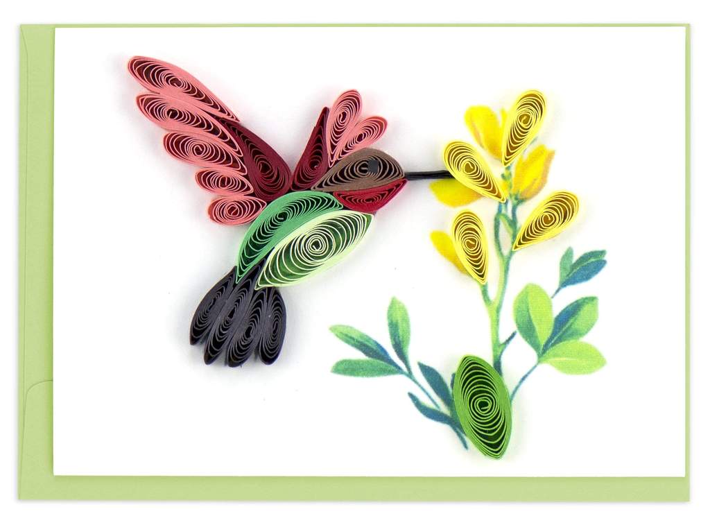 Hummingbird Quilling Enclosure Card