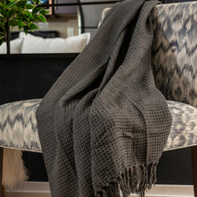 Load image into Gallery viewer, Grey Honey Comb Throw
