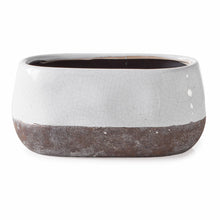 Load image into Gallery viewer, Corsica Ceramic Crackle 2 Tone Oval Pot Short
