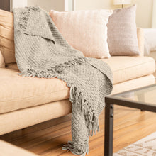 Load image into Gallery viewer, Beige Basket Weave Throw
