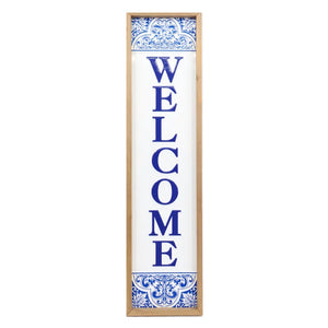 Blue Script Welcome Sign