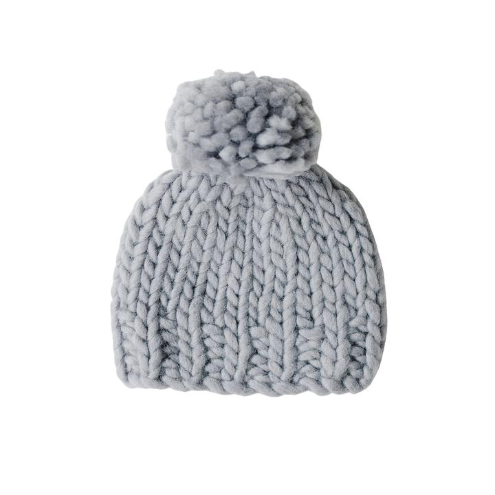 Beba Bean Baby Chunky Knit Hat, Grey