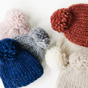 Beba Bean Baby Chunky Knit Hat, Grey