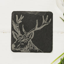 Load image into Gallery viewer, Stag Slate Coasters, Set of 4
