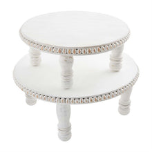 Load image into Gallery viewer, White Beaded Pedestal Tray
