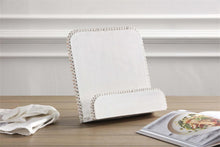 Load image into Gallery viewer, White Beaded Cook Book Holder
