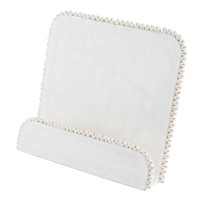 White Beaded Cook Book Holder
