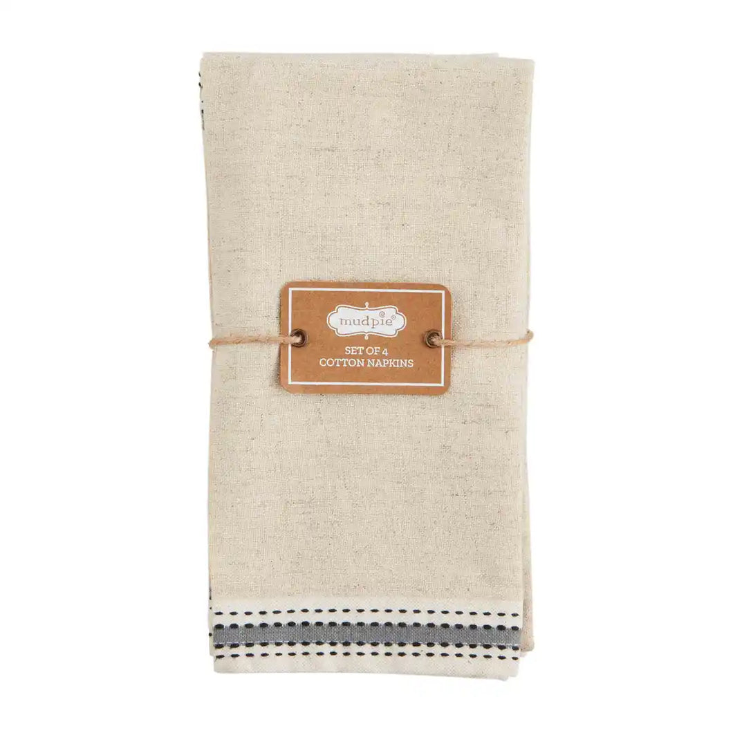 Grey Stripe Napkin Set