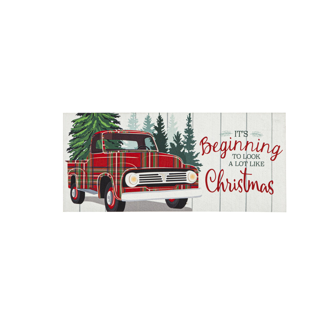 Plaid Christmas Truck Sassafras Insert