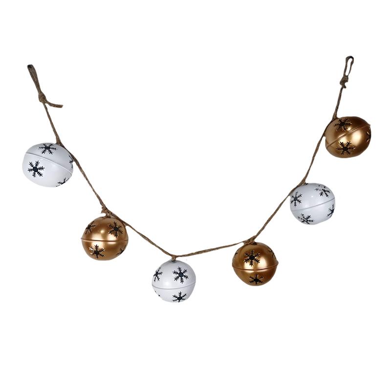 White & Gold Bell Garland