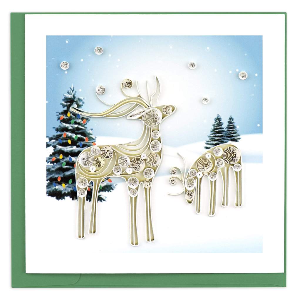 Snowy Reindeer Quilling Card