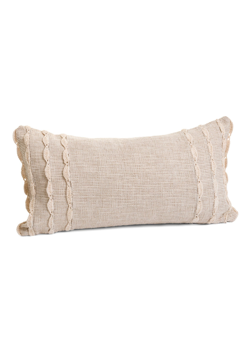 Crochet Linen Lumbar Cushion
