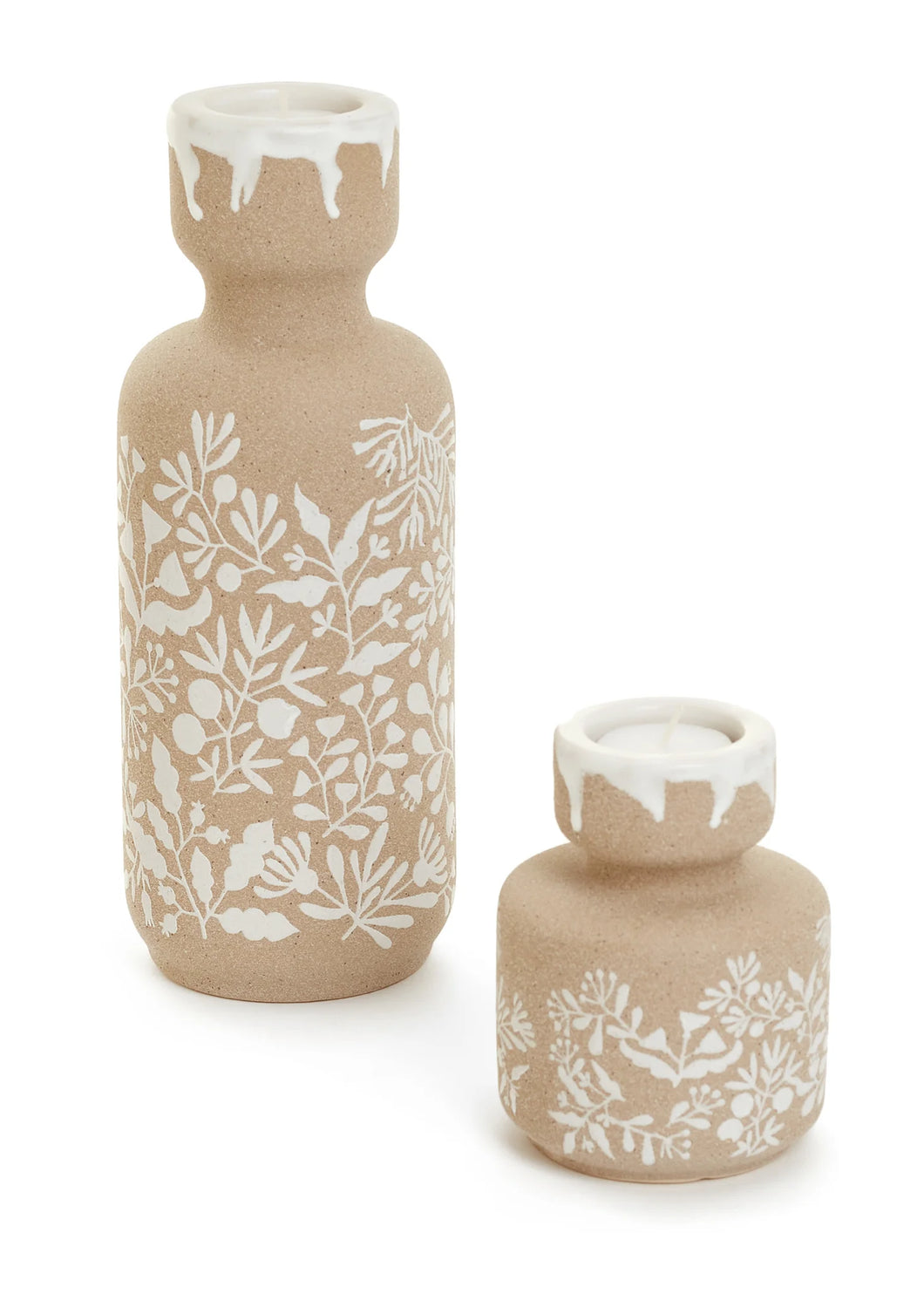 Floral Printed Candle Holder, Large