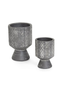Etched Black Vase, Large
