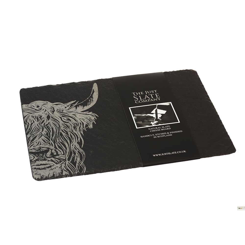 Highland Cow Slate Cheese Board