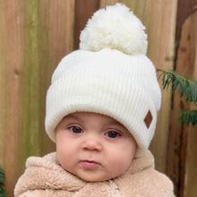 Load image into Gallery viewer, Babyfied Apparel - PomPom Toque - Ivory 6-24M
