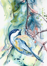 Load image into Gallery viewer, Chickadee Card by Canadian Artist Karen Bishop
