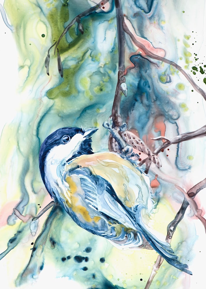 Chickadee Card by Canadian Artist Karen Bishop