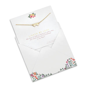 Linked by Love.  Send a message of love and connection. Now more than ever, we need reminders of the connections in our lives. Our Linked By Love necklace is a beautiful message to a loved one: "We may not get to hang out every day but know that you are always in my heart."