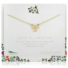 Load image into Gallery viewer, Love All Around.  Tell a loved one how much they mean to you. This is for that person in your life who makes you smile whenever you see her. Or inspires you to accomplish things you never knew you could. We all need people like that. Our Love All Around necklace is a beautiful reminder of her worth: &quot;You are bright and sunny, beautiful inside and out, and an inspiration to all.&quot;
