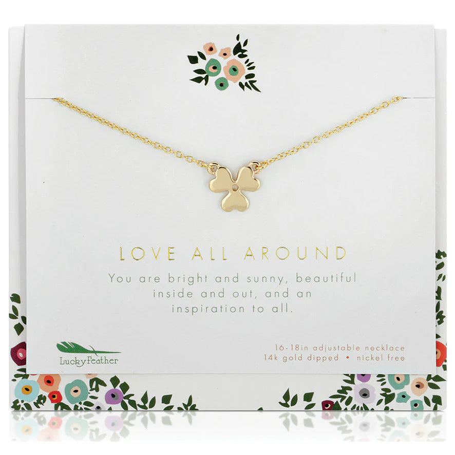 Love All Around.  Tell a loved one how much they mean to you. This is for that person in your life who makes you smile whenever you see her. Or inspires you to accomplish things you never knew you could. We all need people like that. Our Love All Around necklace is a beautiful reminder of her worth: 