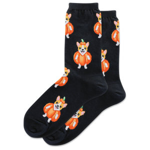 Pumpkin Corgi Kids Socks