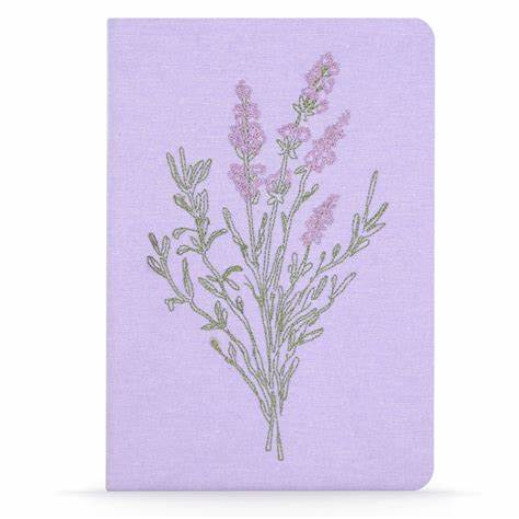 Lavender Bunch Vegan Embroidered Notebook