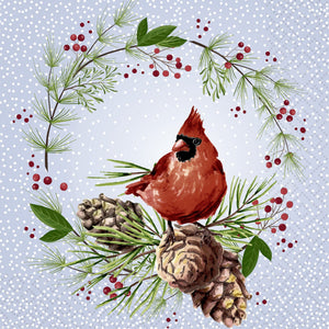 Winter Cardinal Cocktail Napkin