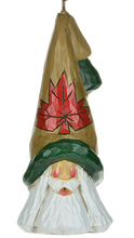 Load image into Gallery viewer, Cottage Carvings- Maple Leaf Tall Hat Santa Ornament- Canadian Artist Dave Francis
