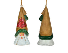 Load image into Gallery viewer, Cottage Carvings- Maple Leaf Tall Hat Santa Ornament- Canadian Artist Dave Francis

