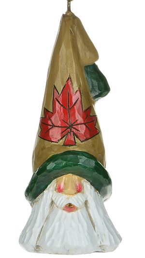 Cottage Carvings- Maple Leaf Tall Hat Santa Ornament- Canadian Artist Dave Francis