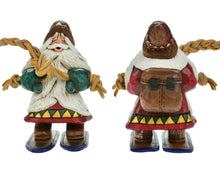 Load image into Gallery viewer, Cottage Carvings -Skiing Santa with Polar Bear - Canadian Artist Dave Francis
