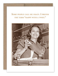 Happy With a Twist Birthday Card