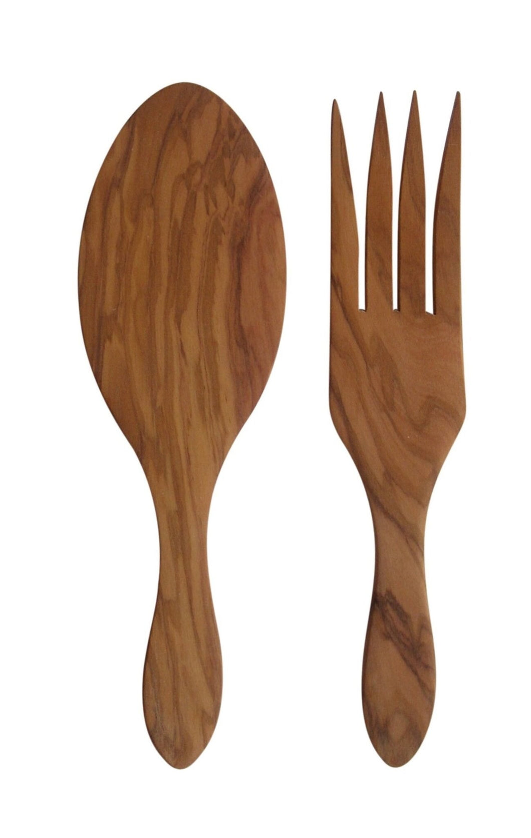 Olive Wood Short Salad Servers