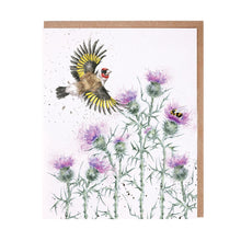Load image into Gallery viewer, Feathers &amp; Thistles Gold Finch Card
