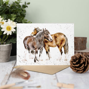 Side by Side Horses Card