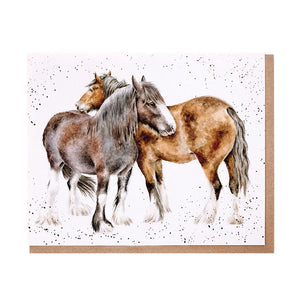 Side by Side Horses Card