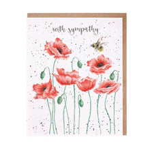 Load image into Gallery viewer, Poppies &amp; Bee Sympathy Card
