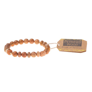 Petrified Wood Stone Bracelet - Stone of Renewal