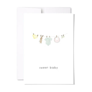 Sweet Baby Clothes Line Card