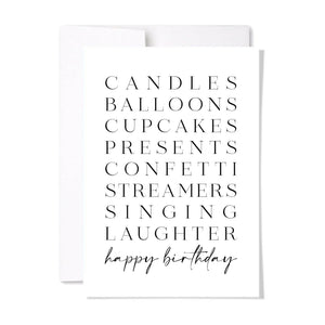 Birthday List Card