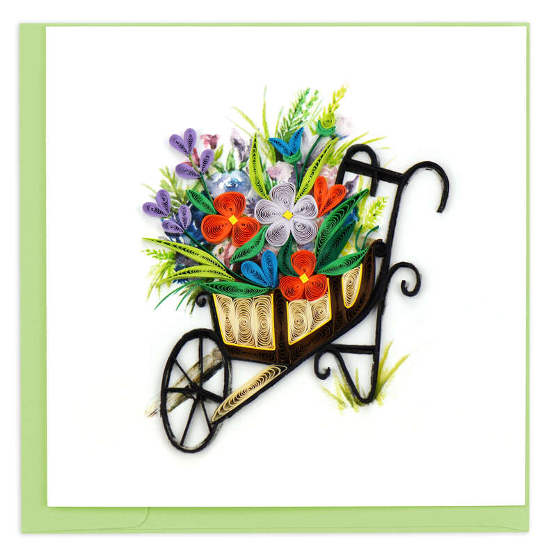 Wheelbarrow Garden Quilling Card