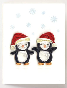Holiday Penguins Enclosure Quilling Card