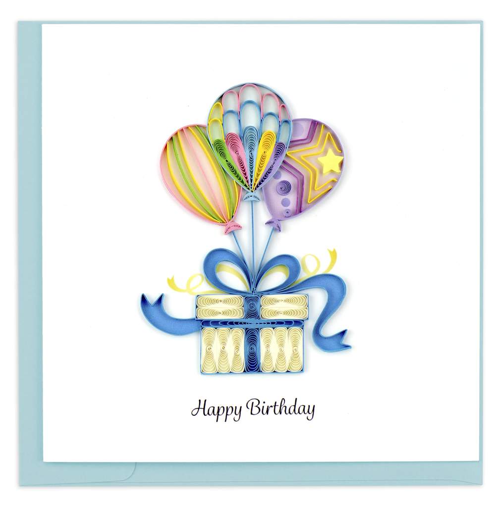 Balloon Surprise Birthday Quilling Card