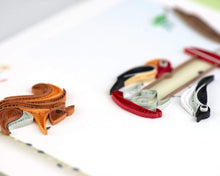 Load image into Gallery viewer, Bird Feeder Quilling Card
