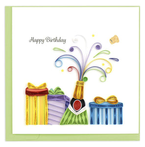 Champagne Birthday Quilling Card