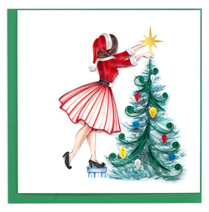 Christmas Lady Quilling Card