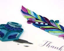 Load image into Gallery viewer, Quill &amp; Ink Thank You Quilling Card
