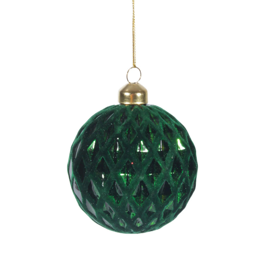 Green Diamond Ball Ornament
