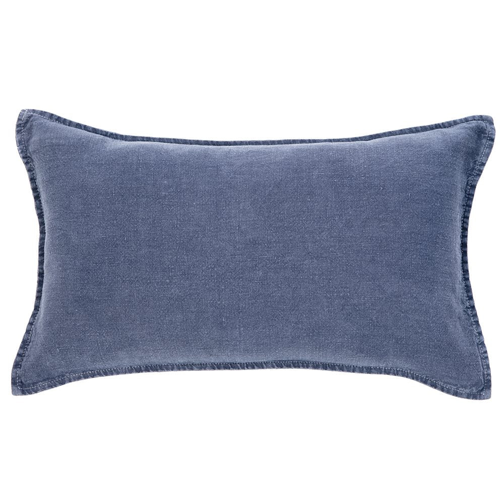 Navy Linen Stonewash Cushion